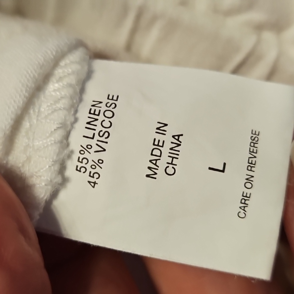 Soho New York & Co White Linen & Viscose High Rise Pants - Picture 4 of 13